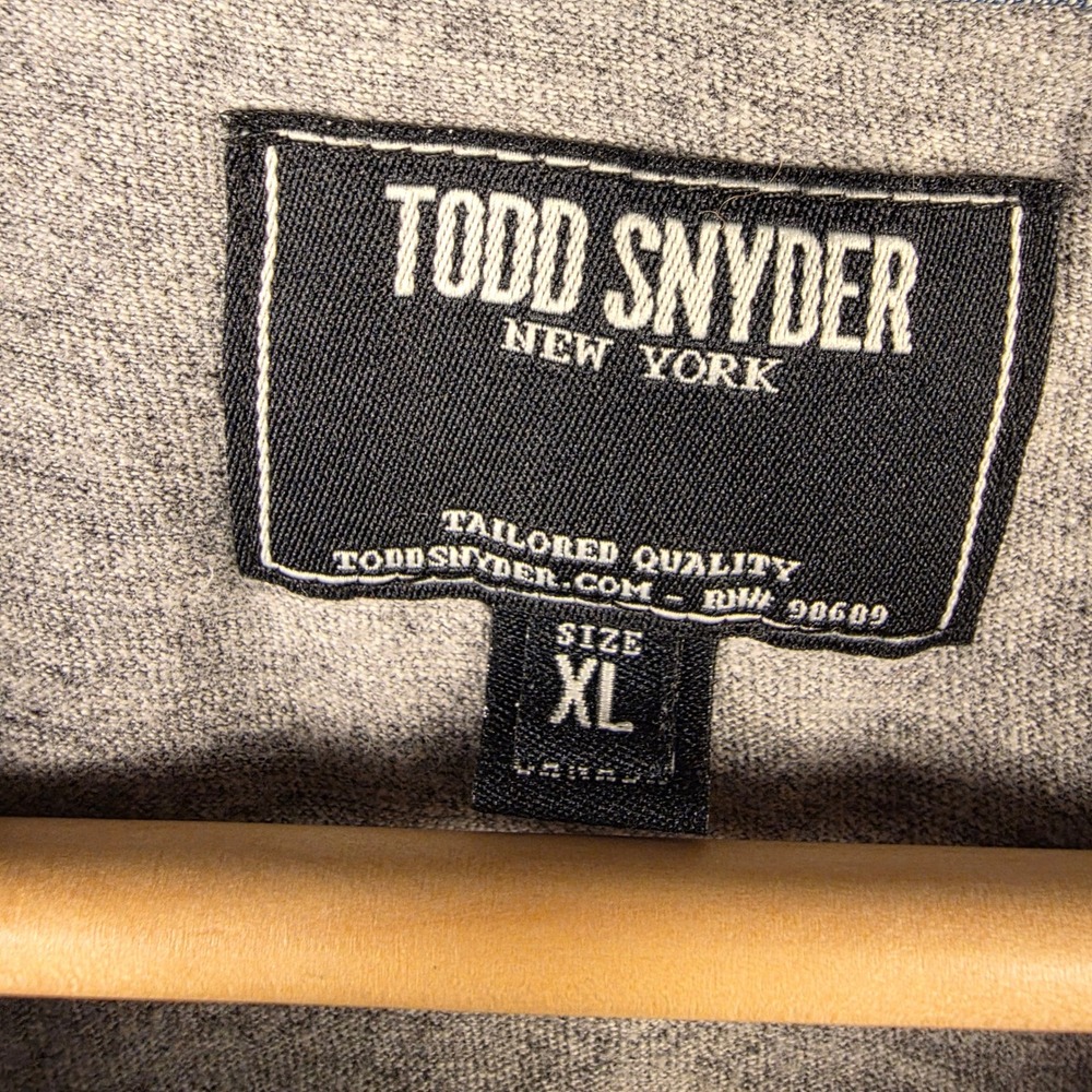 Todd Snyder Mens XL Gray Heather Cotton Polo Shirt Chambray Collar Canada - Picture 2 of 7